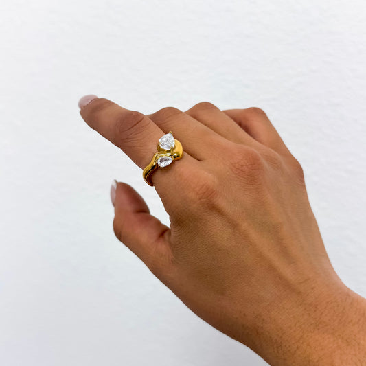 The Aurelia Sculpted Crystal Ring