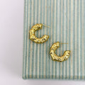 Molten Gold Crescent Hoops