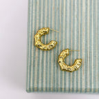 Molten Gold Crescent Hoops