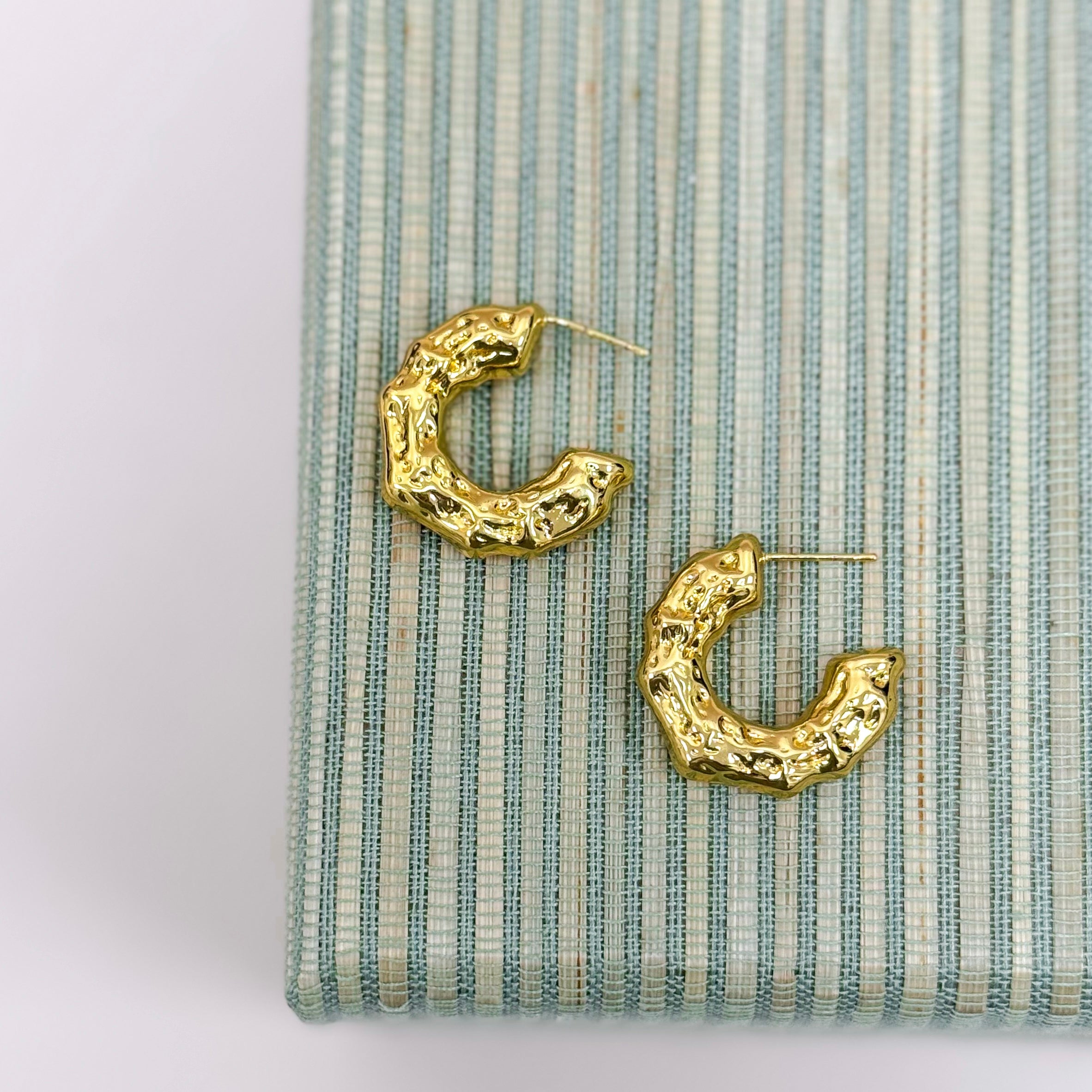 Molten Gold Crescent Hoops