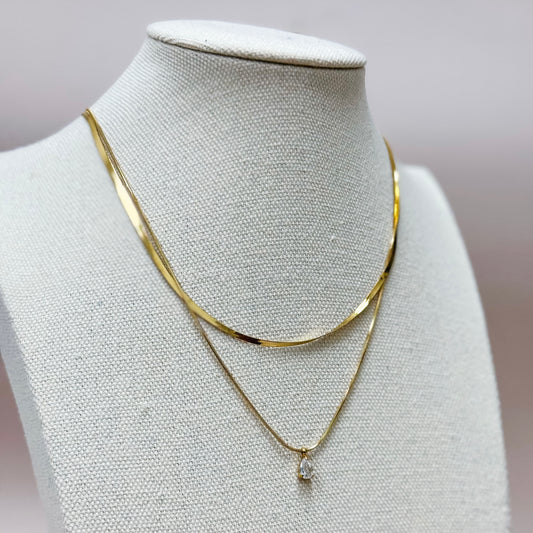 The Lumina Layered Drop Necklace