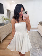 White Romance Strapless Mini Dress