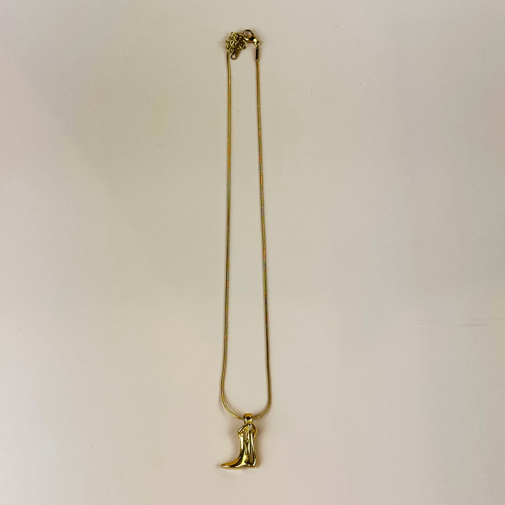 Lasso Cowgirl Boot Necklace