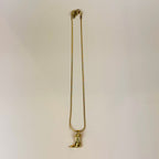 Lasso Cowgirl Boot Necklace