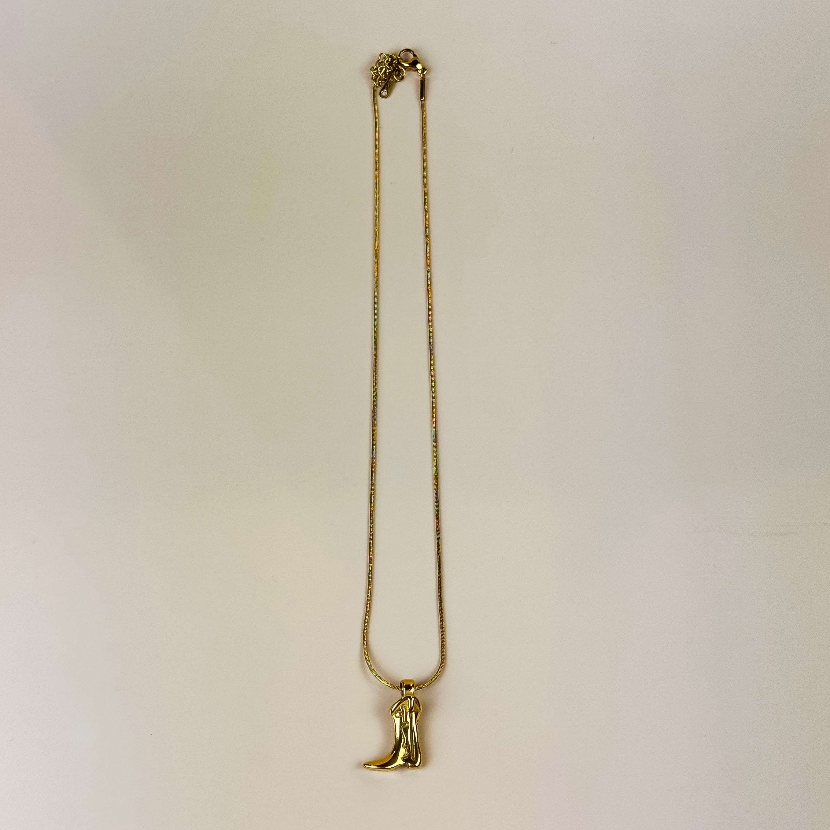 Lasso Cowgirl Boot Necklace