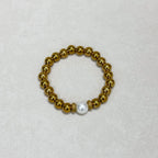 Golden Pearl Accent Bead Bracelet