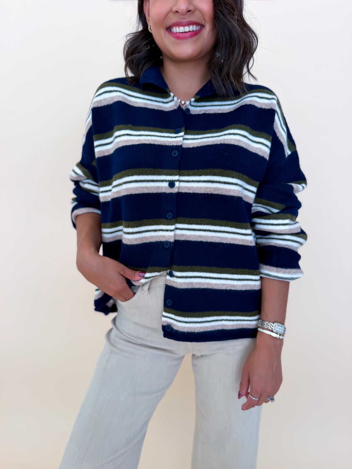 The Hadley Stripe Cardigan