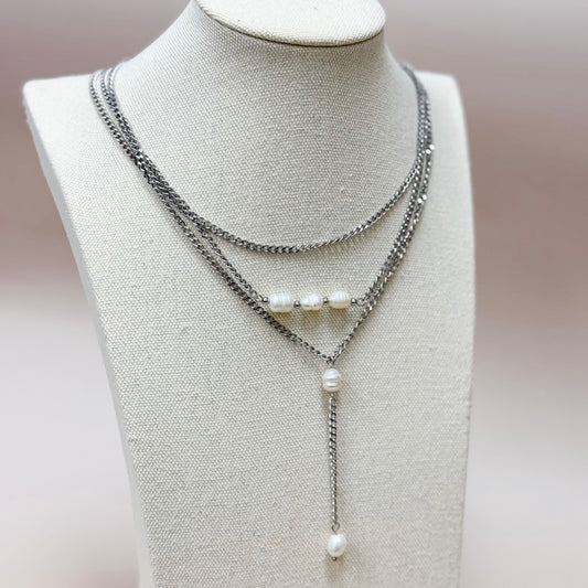 The Gracefall Pearl Y-Necklace