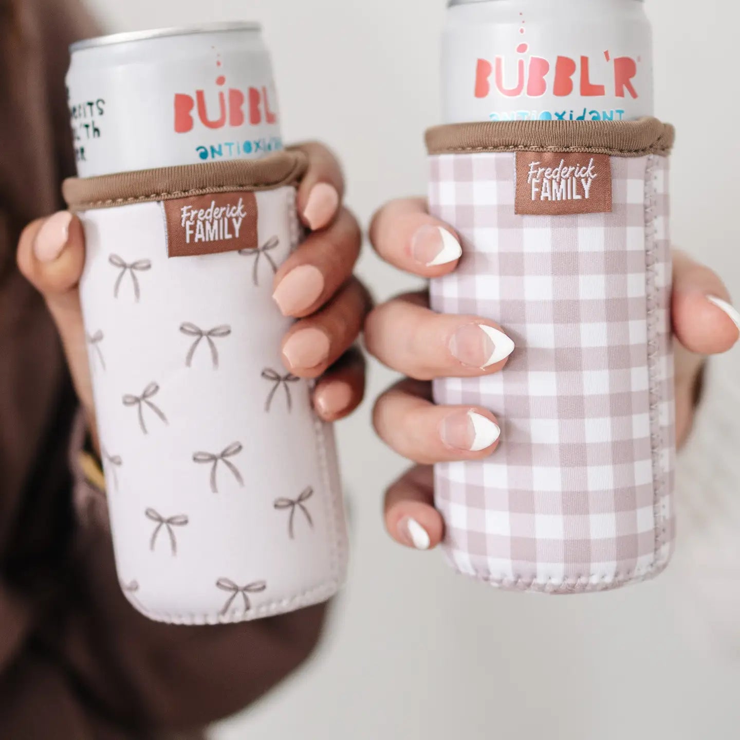Slim Can Drink Sleeve | Brown Bow