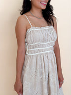 Eyelet Embroidery Midi Dress