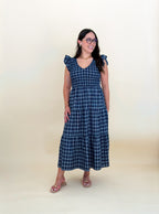 The Midnight Plaid Midi Dress