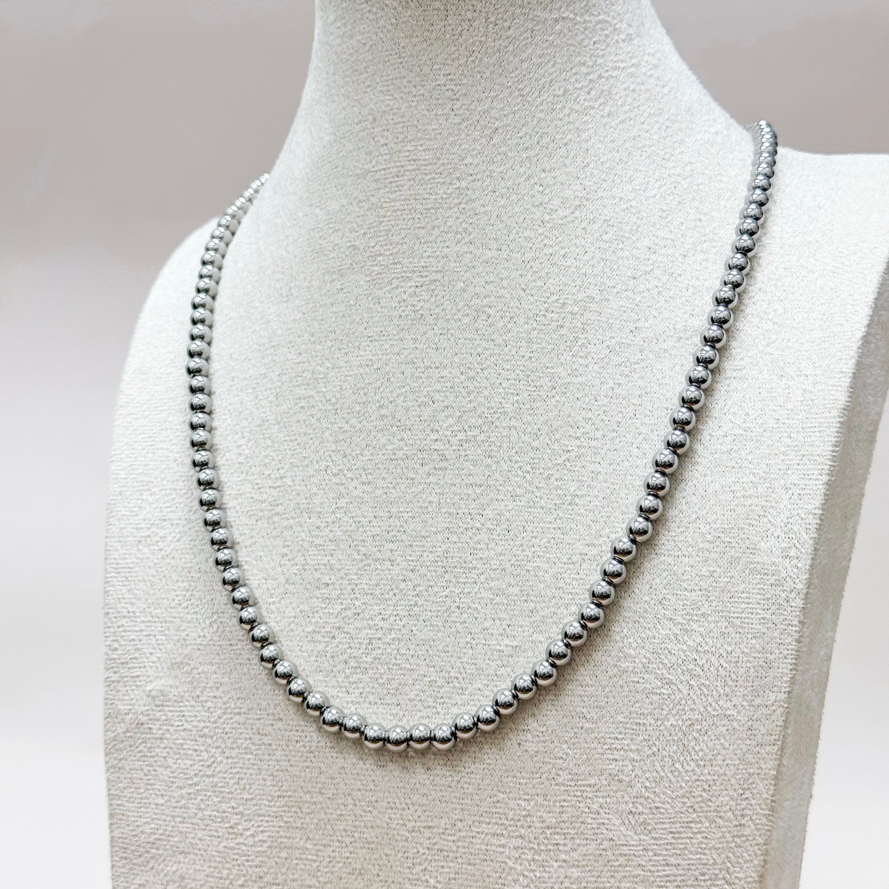 The Nova Bead Necklace – Silver