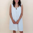 Ivory Polka Dot Sleeveless Mini Dress