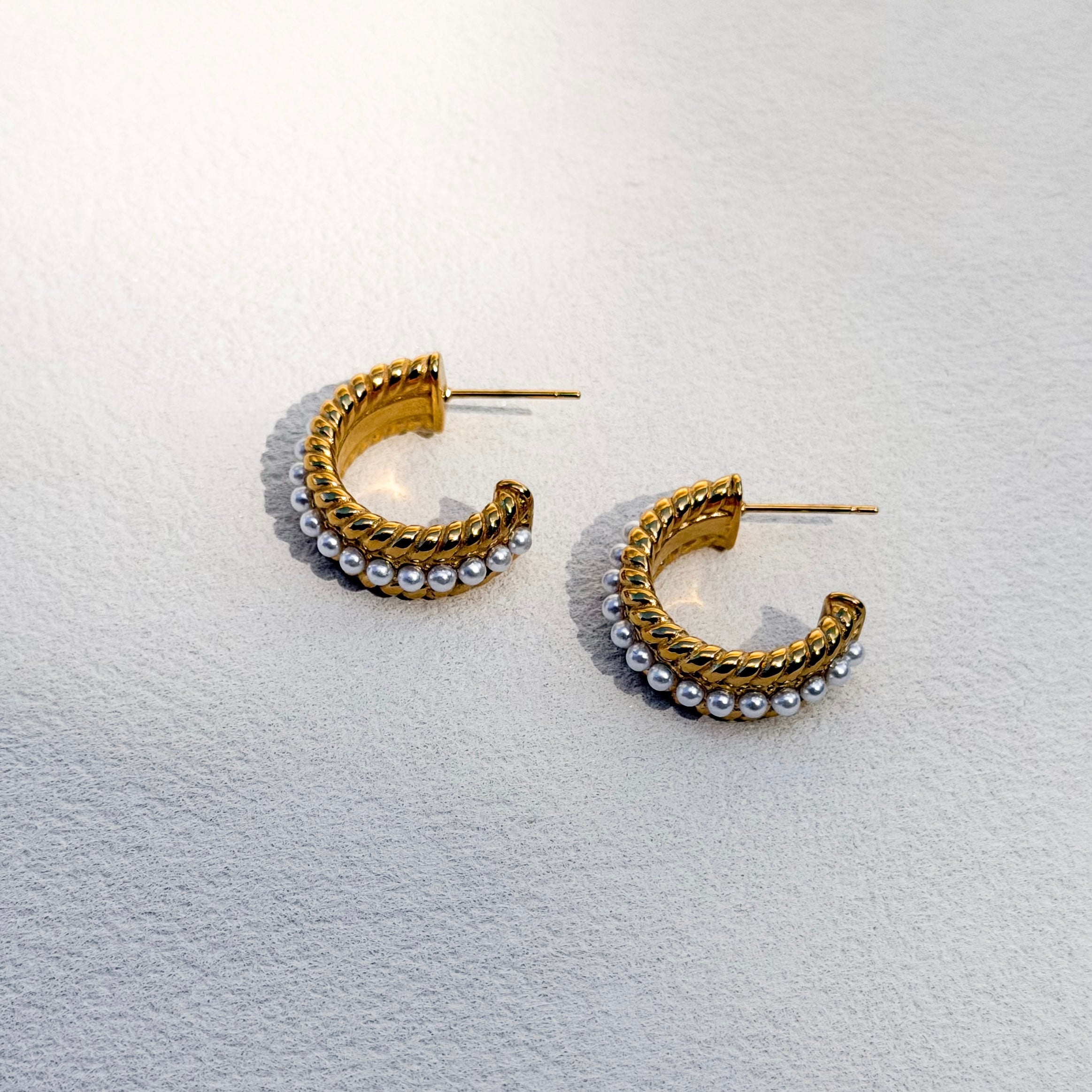 Pearl Twist Hoops
