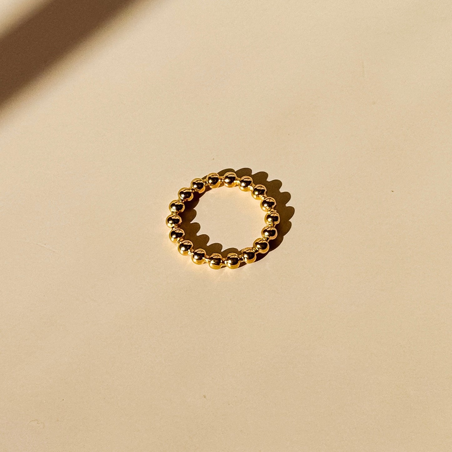 Gold Beaded Band Ring