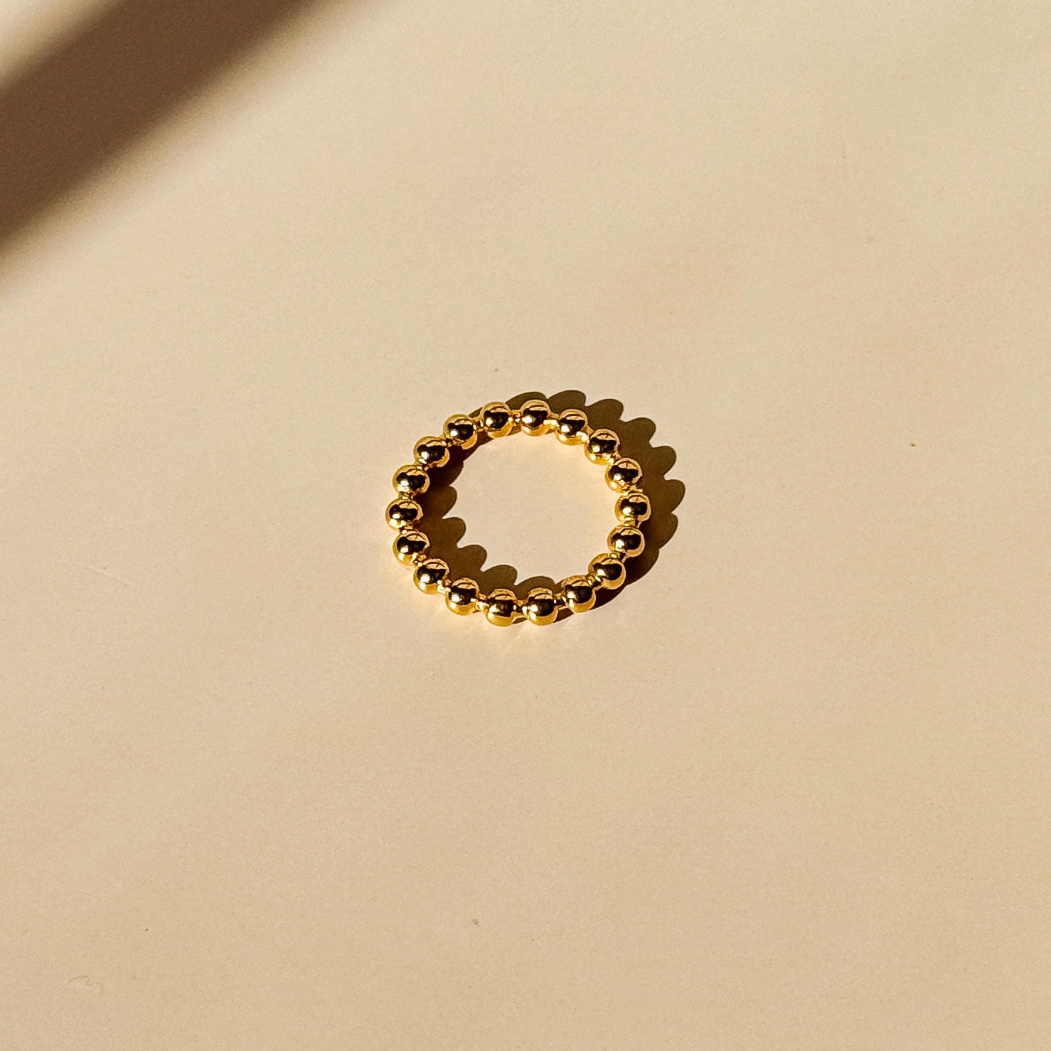Gold Beaded Band Ring