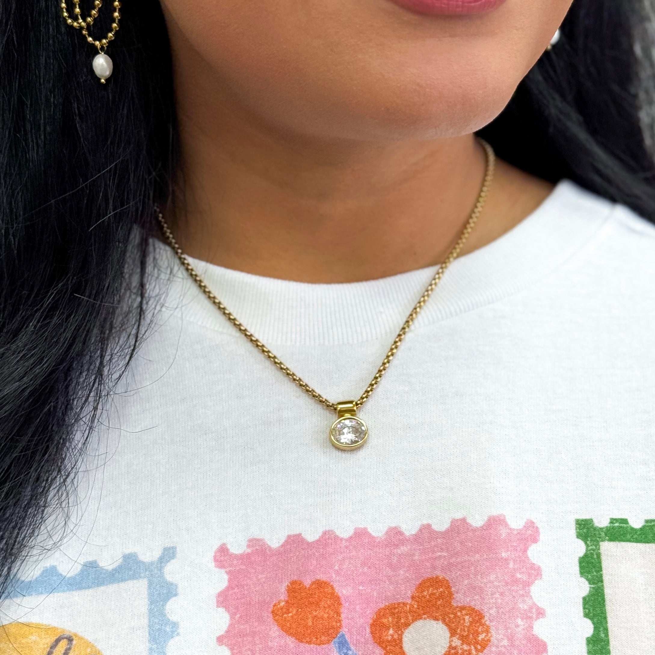 Everlume Bezel Crystal Necklace