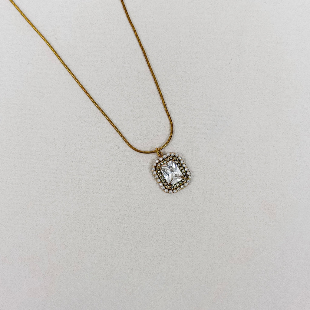 Aurielle Pearl Frame Pendant Necklace
