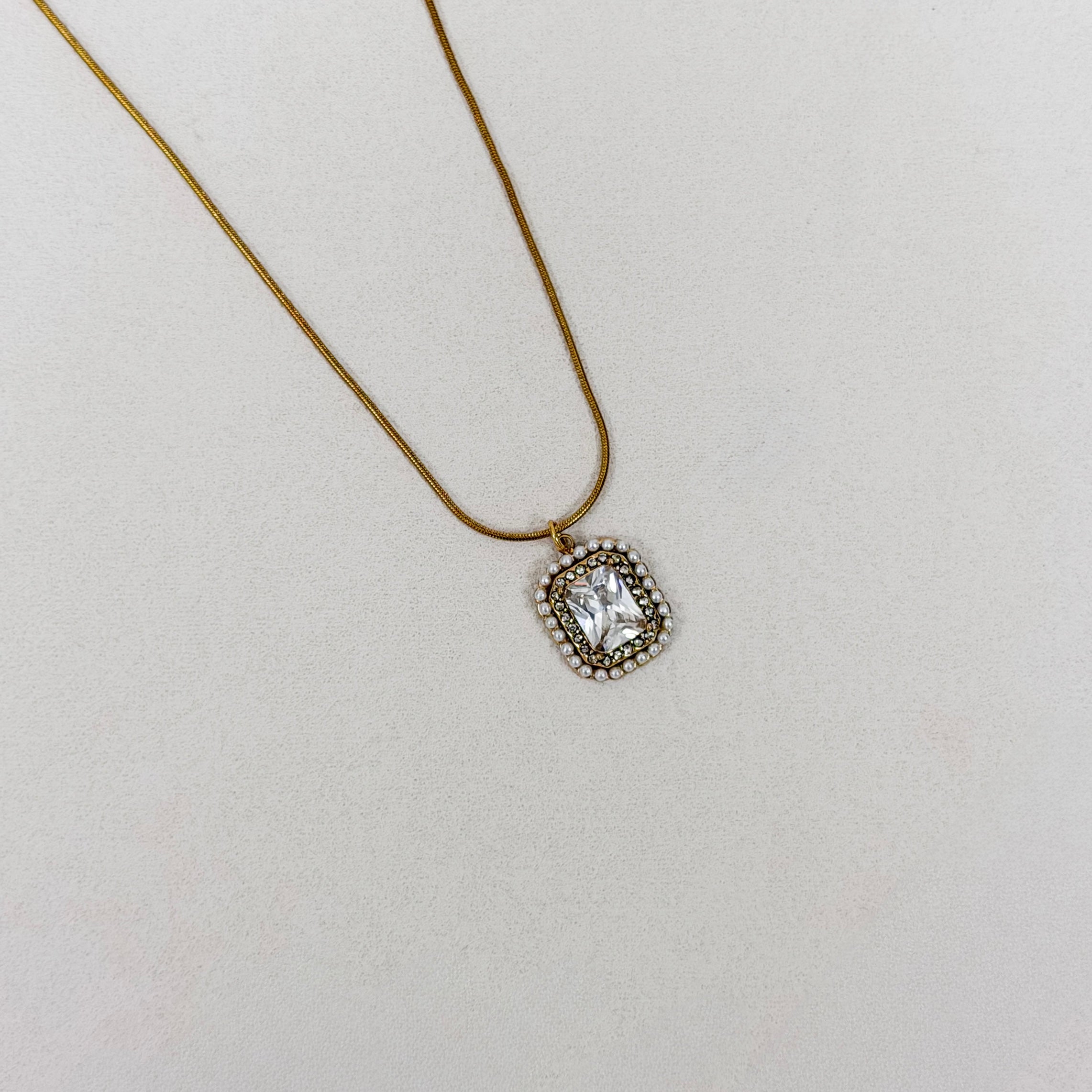 Aurielle Pearl Frame Pendant Necklace