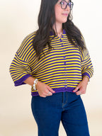 Home Team Cardigan - Purple & Gold