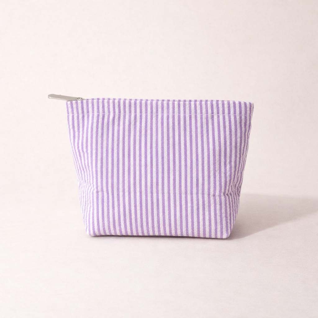 Simple Striped Color Block Makeup Bag