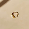 Gold Twisted Pearl Accent Ring