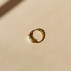 Gold Twisted Pearl Accent Ring