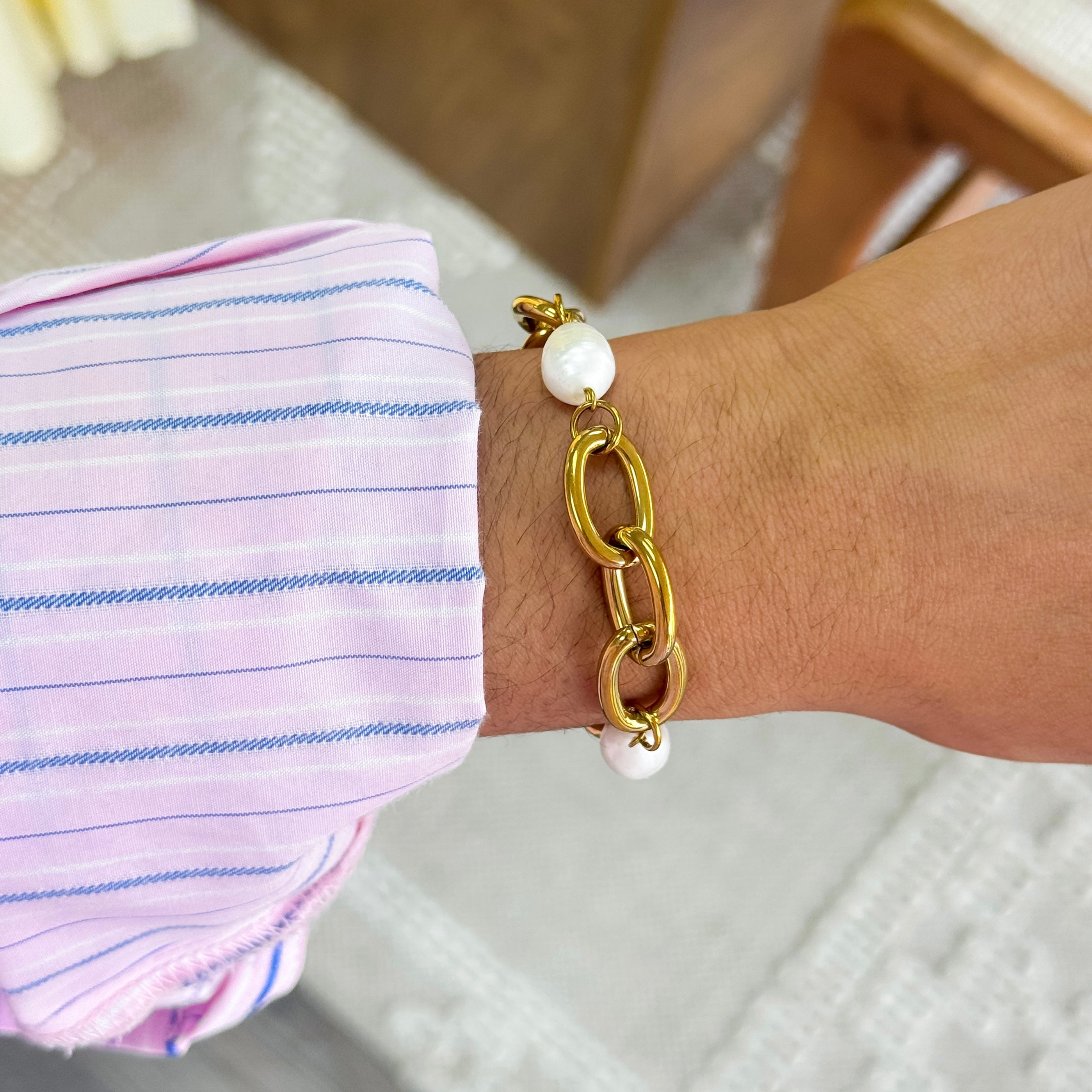 Pearl Link Chain Bracelet