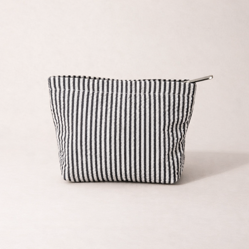 Simple Striped Color Block Makeup Bag