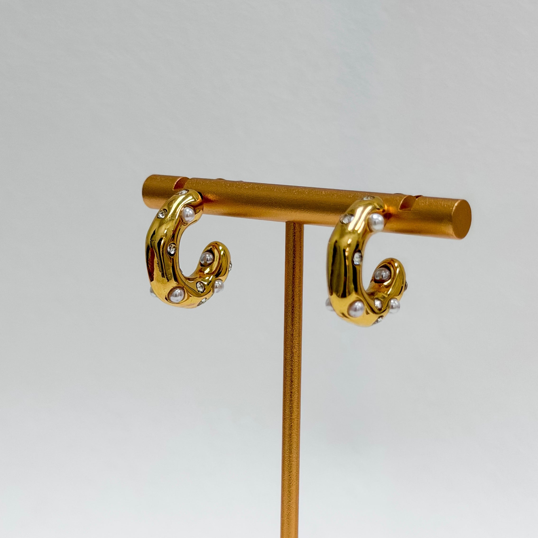 Pearl & Crystal Luxe Hoops