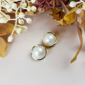Dome Pearl Stud Earrings