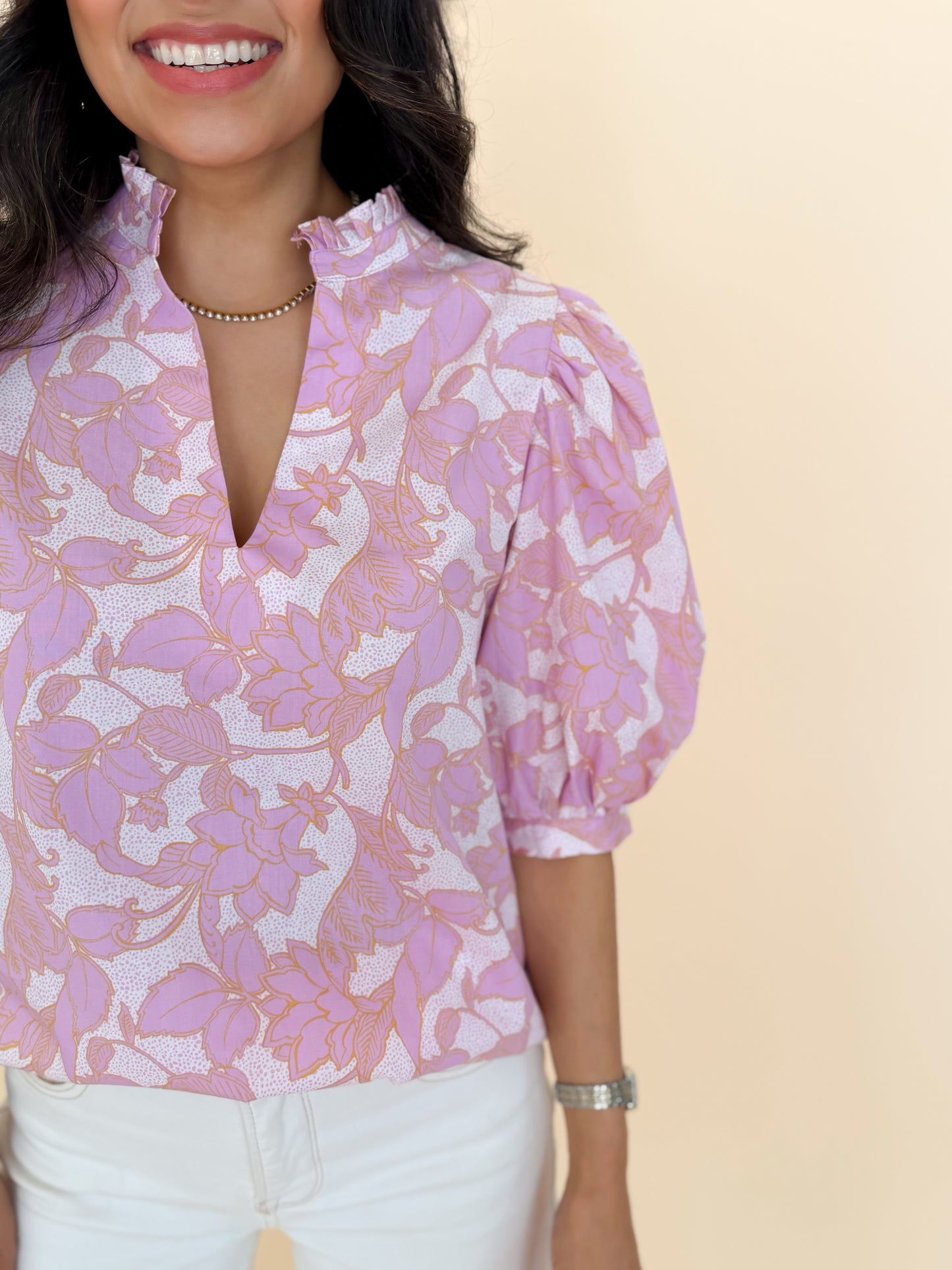 Daney Floral Terri Puff Sleeve Top
