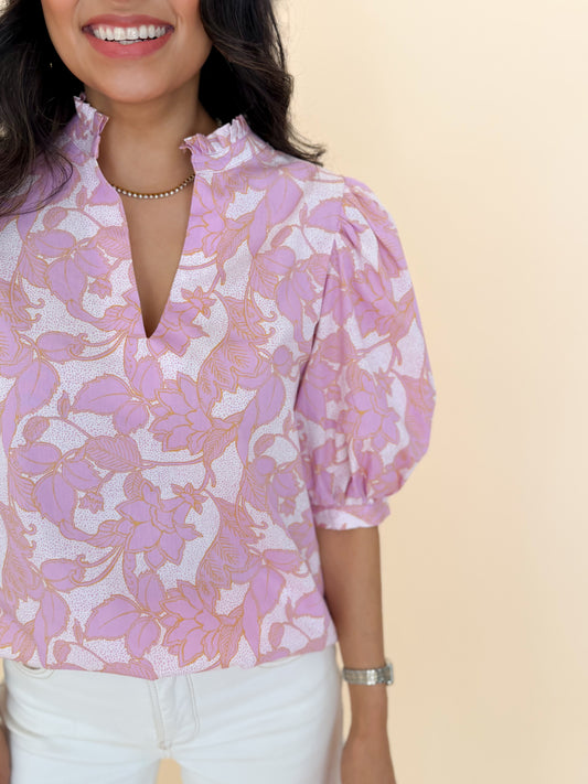 Daney Floral Terri Puff Sleeve Top