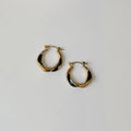 Enamel Accent Hoop Earrings