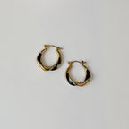 Enamel Accent Hoop Earrings