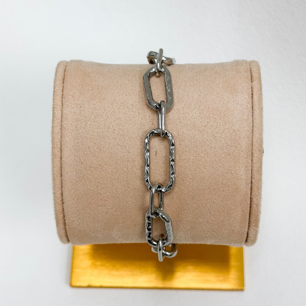 Textured Paperclip Chain Bracelet