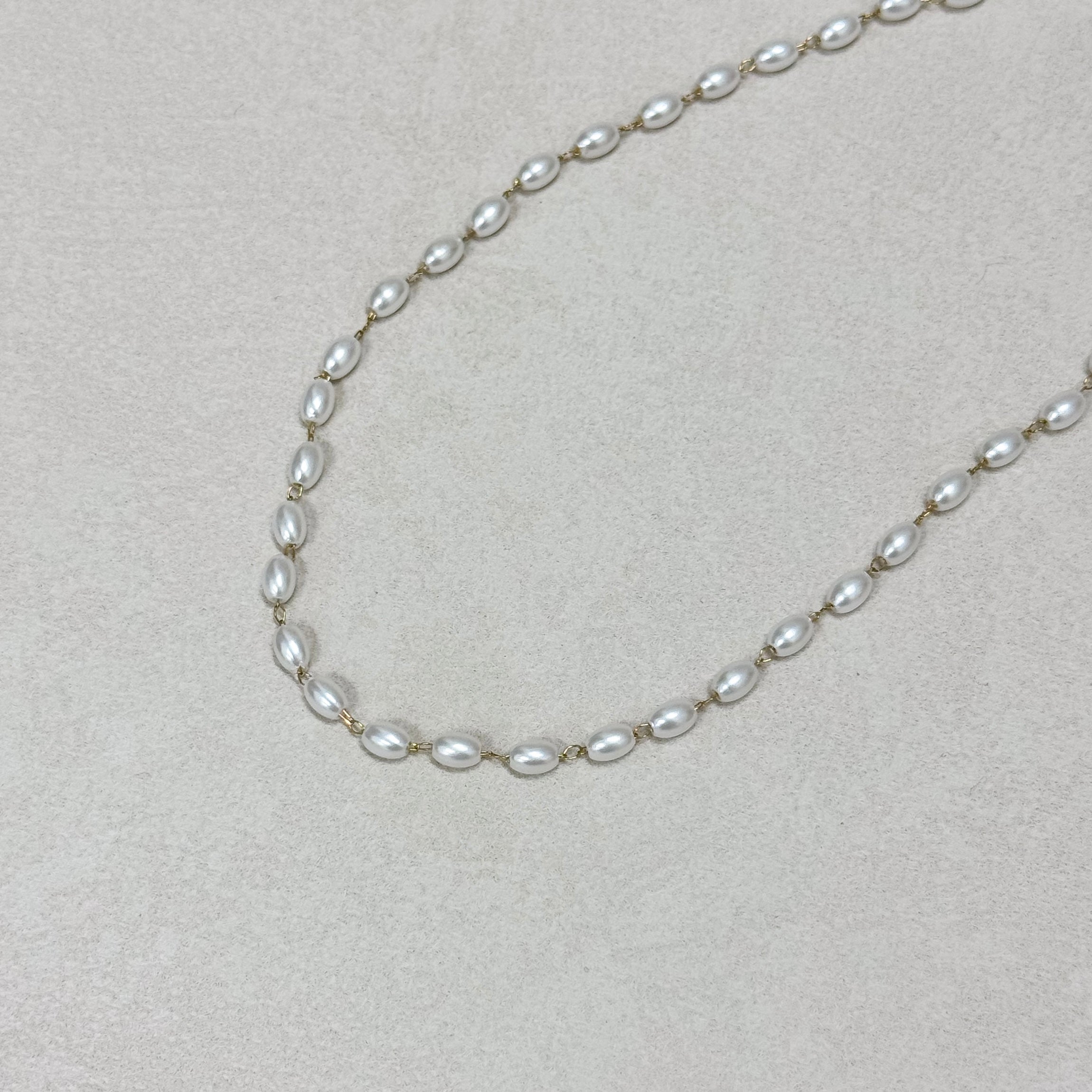 Dainty Pearl Chain Necklace
