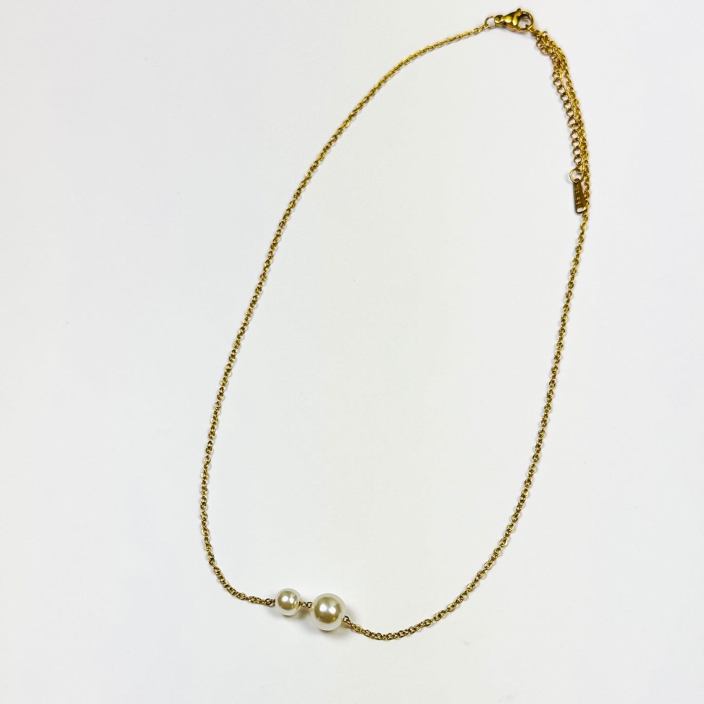Delicate Twinset Pearl Necklace