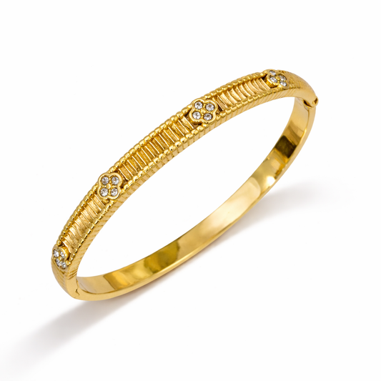 Clara Floral Gold Bangle
