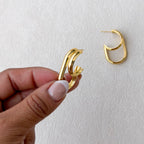 Sculpted Double Hoop Earrings