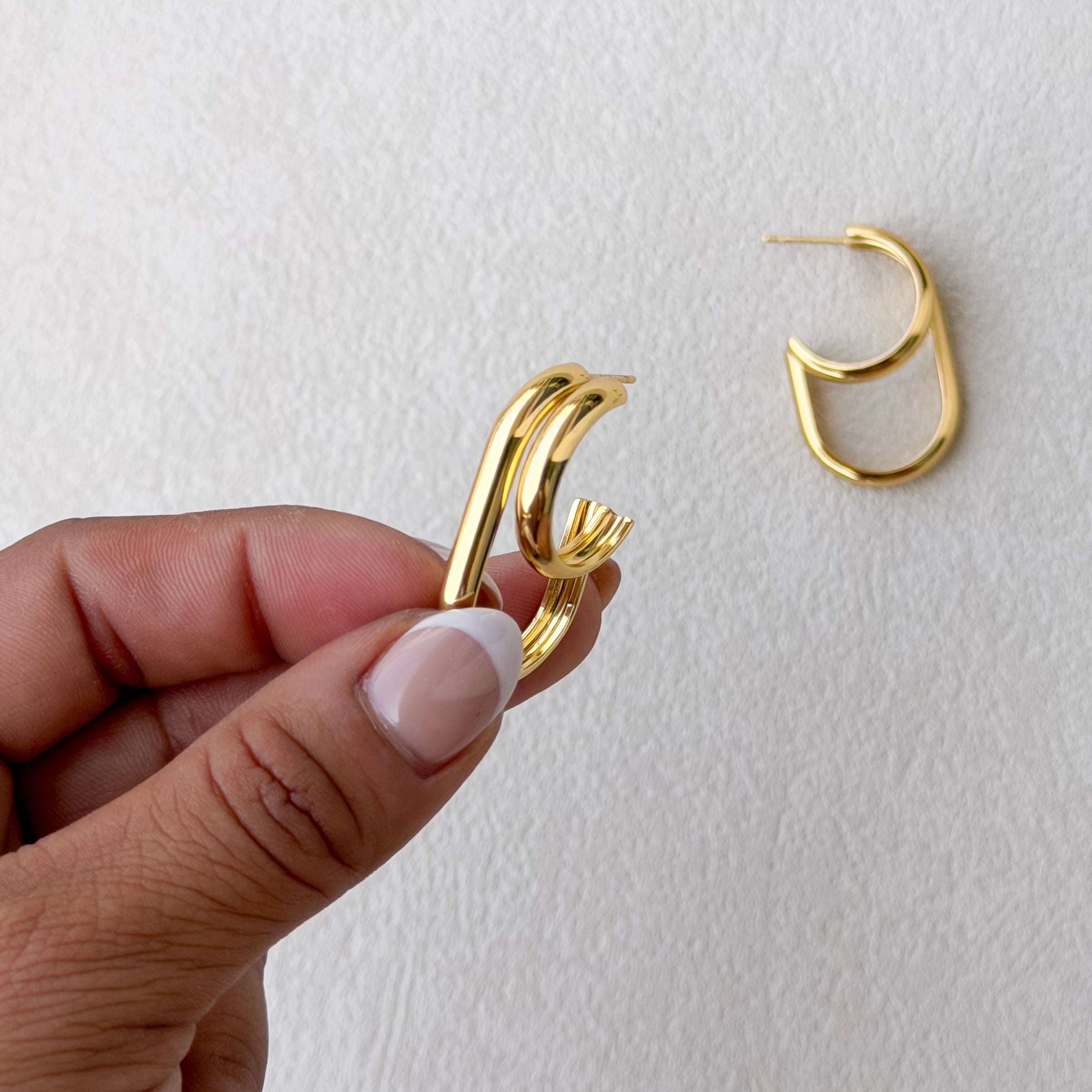 Sculpted Double Hoop Earrings