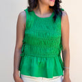 Smocked Peplum Top