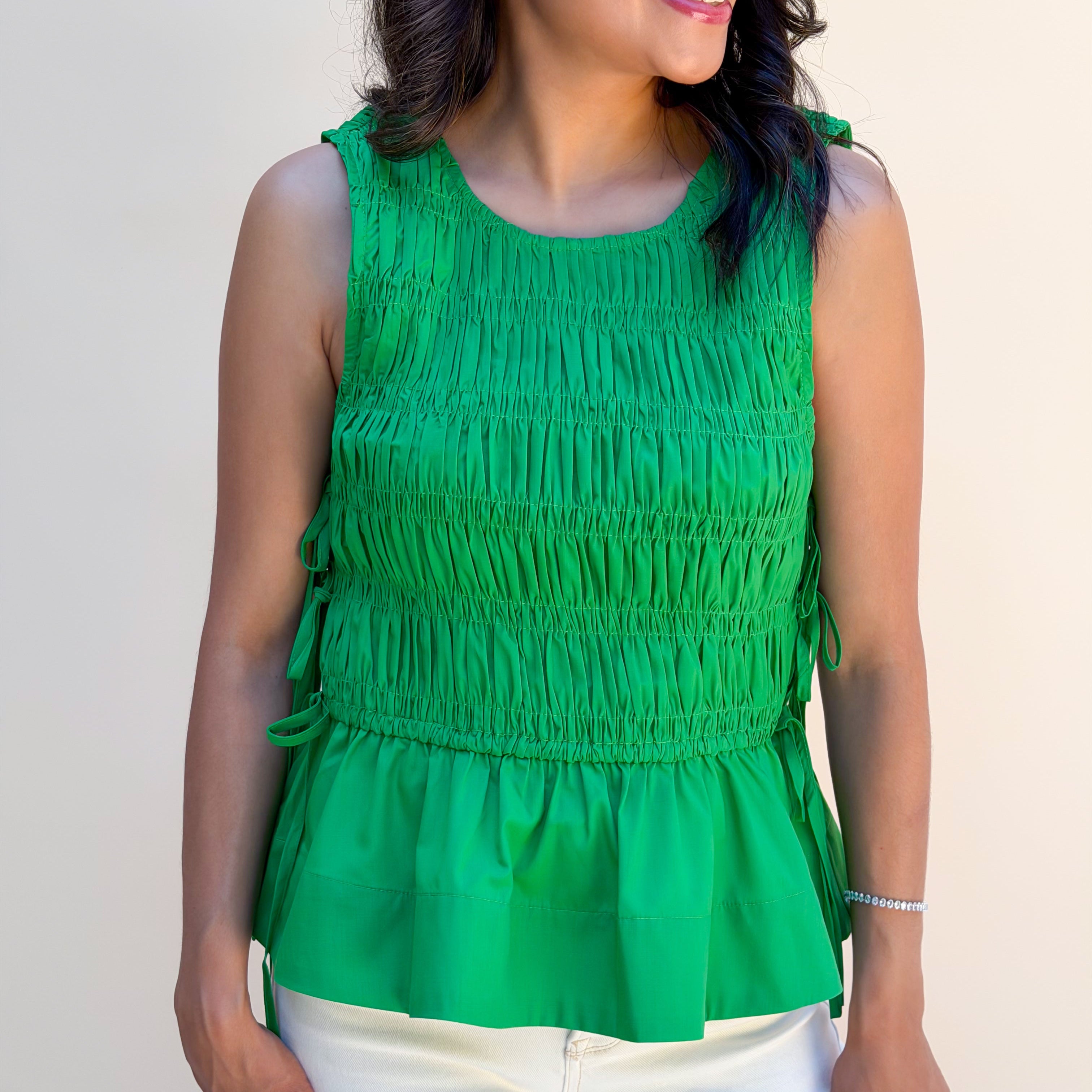 Smocked Peplum Top