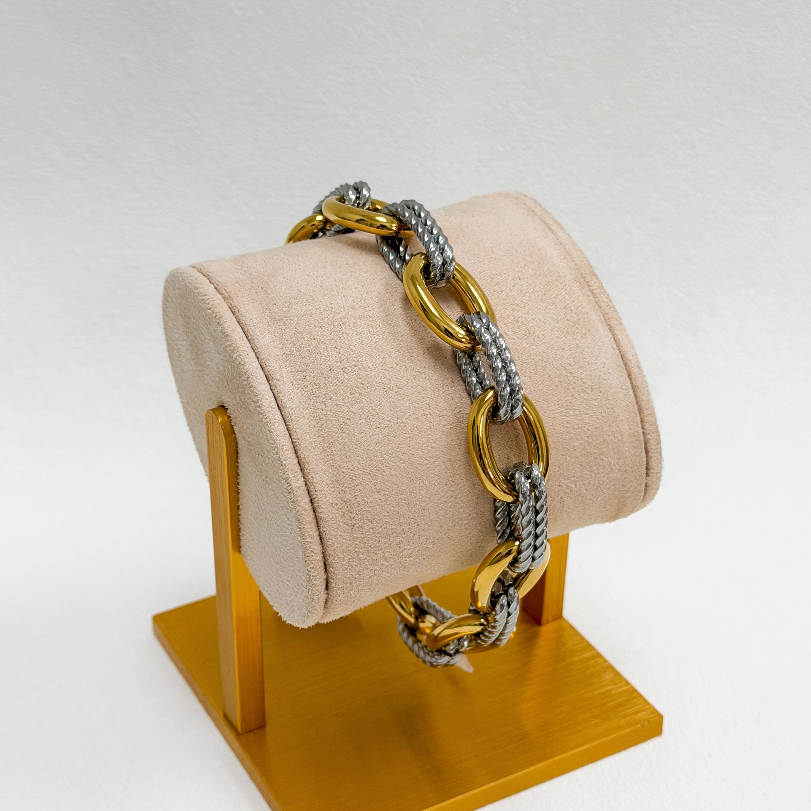 Mixed Link Statement Bracelet