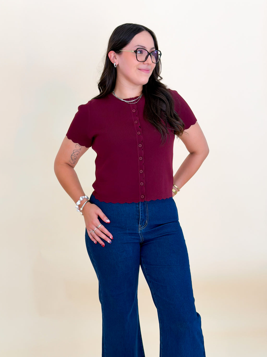 Cabernet Charm Cardigan Top