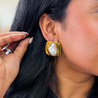 Golden Tide Pearl Earrings