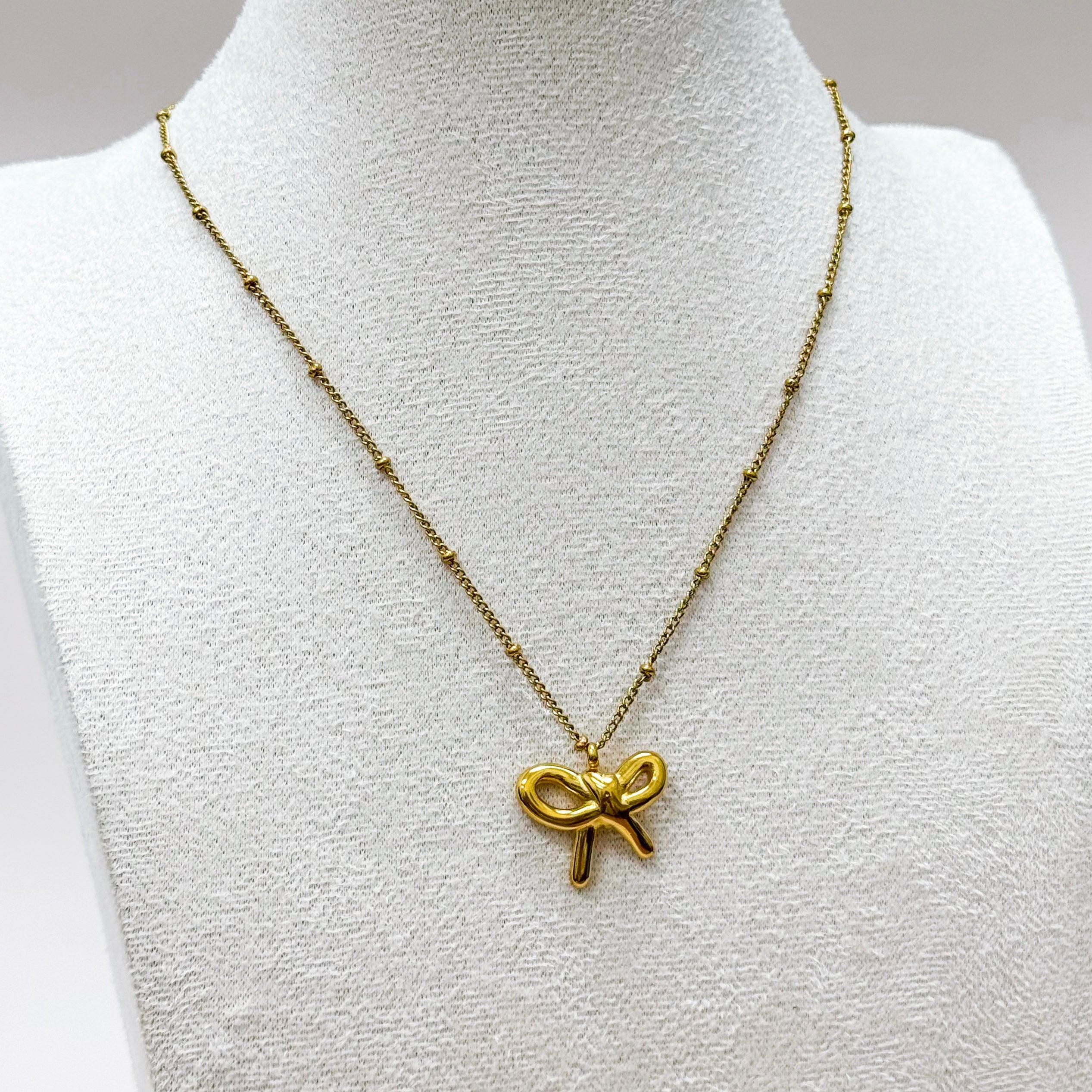 Golden Grace Bow Necklace