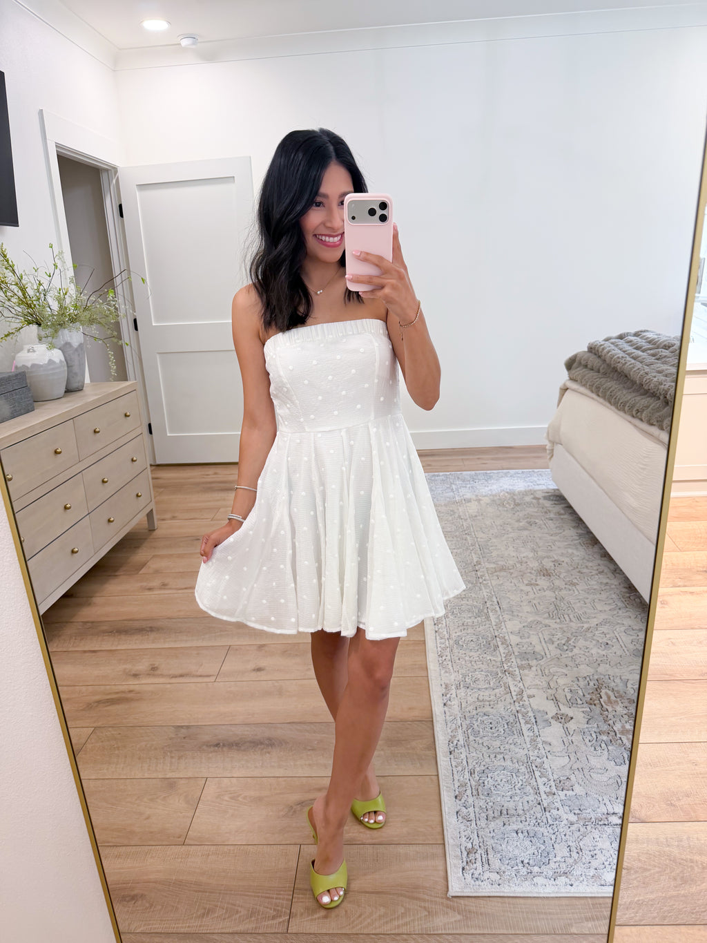 White Romance Strapless Mini Dress