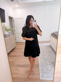 Midnight Eyelet Babydoll Dress