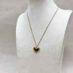 Pearl Trim Heart Necklace